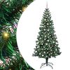 vidaXL Kunstig Forbelyst Juletr&aelig; med stativ Gr&oslash;n 240 cm PVC og metal