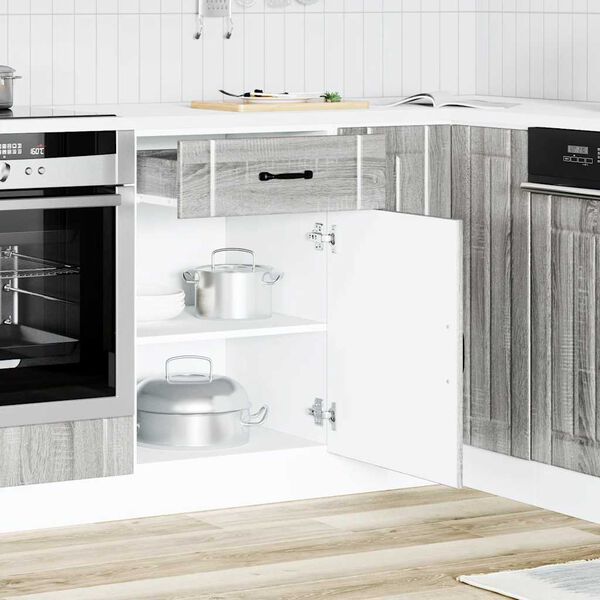 vidaXL k&oslash;kkenunderskab Lucca konstrueret tr&aelig; gr&aring; sonoma