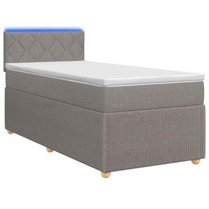 vidaXL Boxmadras med topmadras med hovedg&aelig;rde Gr&aring;brun 80 x 200 cm Stof