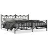 vidaXL sengeramme med sengegavl og fodg&aelig;rde 193x203 cm metal sort