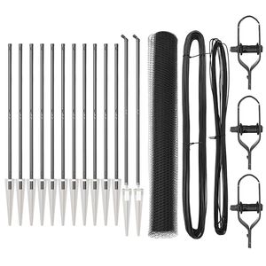 vidaXL Sekskantet hegn med stolpe 25 x 1,2 m PVC-belagt st&aring;l Gr&aring; Mesh