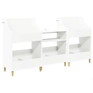 vidaXL Mediehylle S&aelig;t 3 stk. Hvid 212 x 46 x 112 cm Konstrueret tr&aelig;