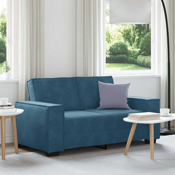 vidaXL 2-personers sofa 160x78x84 cm fl&oslash;jl bl&aring;