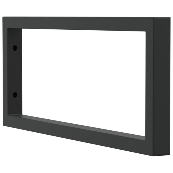 vidaXL hyldebeslag til h&aring;ndvask 2 stk. rektangul&aelig;r st&aring;l sort