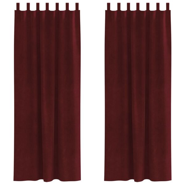 vidaXL Mørklægningsgardiner 2 pcs Vinrød 140 x 260 cm Fløjl