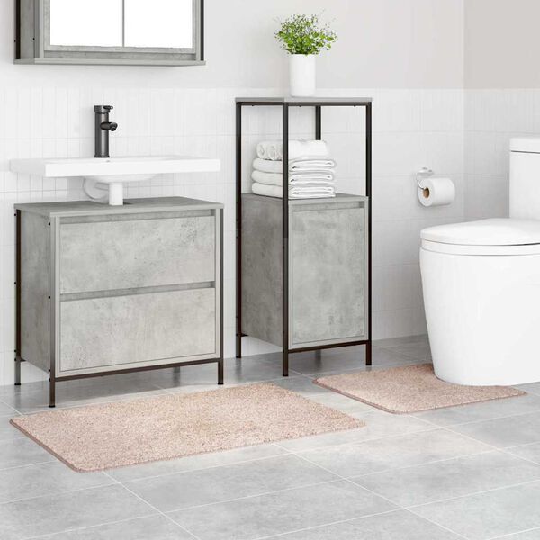 vidaXL Anti-skid badev&aelig;gs m&aring;ttes&aelig;t 2 pcs Creme PP