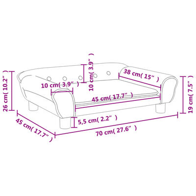 vidaXL sofa til børn 70x45x26 cm velour lysegrå