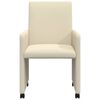 vidaXL Spisebordsstole med hjul 2 pcs Creme 57 x 66 x 94 cm Kunstl&aelig;der