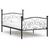 vidaXL sengestel med lamelbund 100 x 200 cm metal sort