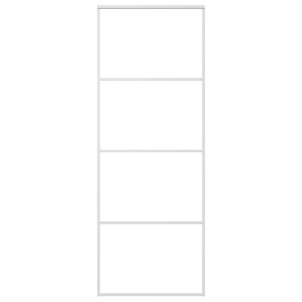 vidaXL skydedør 76x205 cm hærdet glas og aluminium hvid