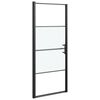 vidaXL brused&oslash;r 81x195 cm halvmatteret h&aelig;rdet glas sort