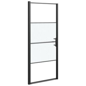 vidaXL brused&oslash;r 81x195 cm halvmatteret h&aelig;rdet glas sort
