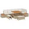 vidaXL Havesofa S&aelig;t 9 stk. 8-Antal s&aelig;der Beige Poly rattan