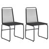 vidaXL Havestole 2 stk. Sort Rattan