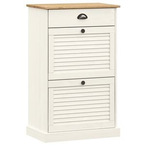 vidaXL skoskab VIGO 60x35x96 cm massivt fyrretr&aelig; hvid
