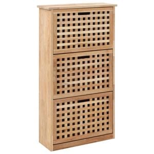vidaXL skoskab 55x20x104 cm massivt valn&oslash;ddetr&aelig;