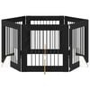 vidaXL Hundehegn med stativer 6 pcs Sort eg 80 x 80 cm Konstrueret tr&aelig;