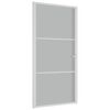 vidaxL d&oslash;r 102,5x201,5 cm sikkerhedsglas mat glas og aluminium hvid