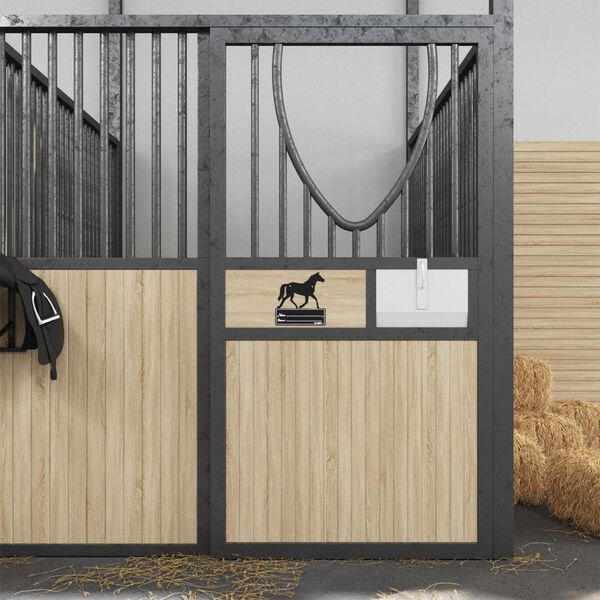 vidaXL navneskilt til stald st&aring;l sort