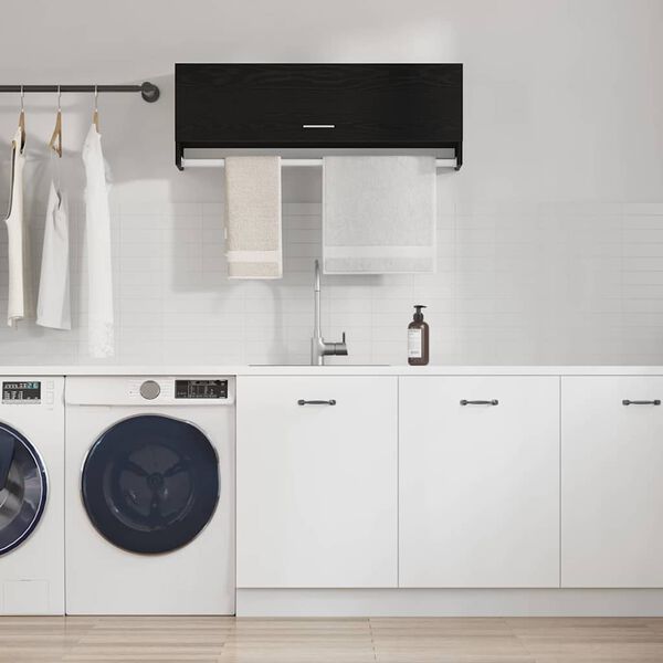 vidaXL Garderobeskab Sort eg 100 x 32,5 x 35 cm Konstrueret tr&aelig;