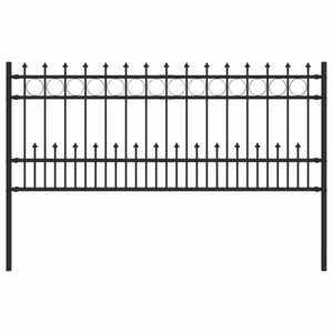 vidaXL Spike ring hegn HORST 200 x 130 cm Pulverlakeret st&aring;l Sort