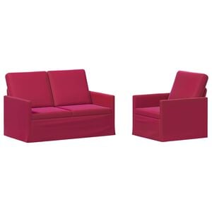 vidaXL Sofa S&aelig;t 2 pcs Vinr&oslash;d Velour (V)