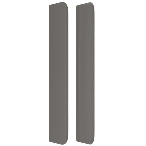 vidaXL sengegavl med kanter 147x16x118/128 cm kunstl&aelig;der gr&aring;