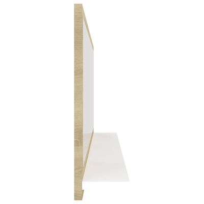 vidaXL badeværelsesspejl 100x10,5x37 cm konstrueret træ sonoma-eg hvid