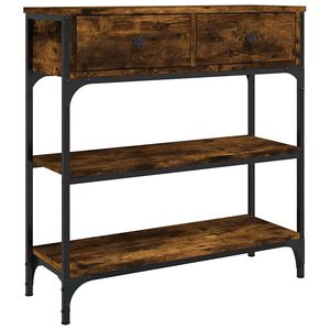 vidaXL konsolbord 72,5x25x75 cm konstrueret tr&aelig; r&oslash;get egetr&aelig;sfarve