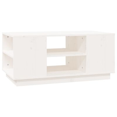 vidaXL sofabord 90x49x40,5 cm massivt fyrretræ hvid
