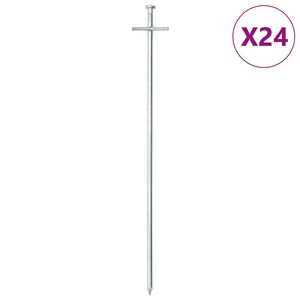 vidaXL teltpl&oslash;kker 24 stk. 29,5 cm &Oslash;6 mm galvaniseret st&aring;l