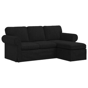 vidaXL Sofa Sort 215 x 138 x 80 cm Stof