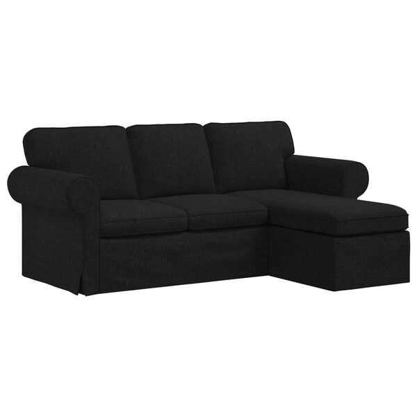 vidaXL Sofa Sort 215 x 138 x 80 cm Stof