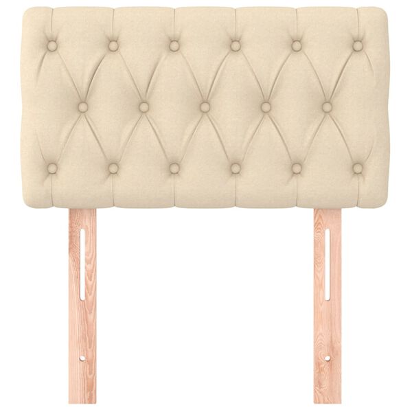 vidaXL sengegavl 80x7x78/88 cm stof cremefarvet