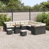 vidaXL Havesofa S&aelig;t 13 pcs Sort polyrattan