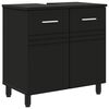 vidaXL Badev&aelig;relse Vaskeskab Sort 60 x 35 x 60 cm Konstrueret tr&aelig;
