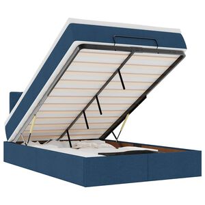 vidaXL ottoman seng med madras & LEDs 120x190cm stof bl&aring;