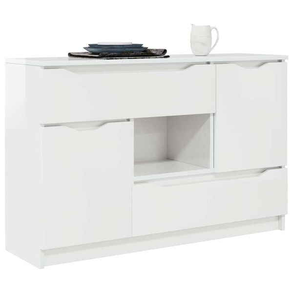 vidaXL Sideboard H&oslash;j gloss hvid 100 x 30 x 65,6 Konstrueret tr&aelig;