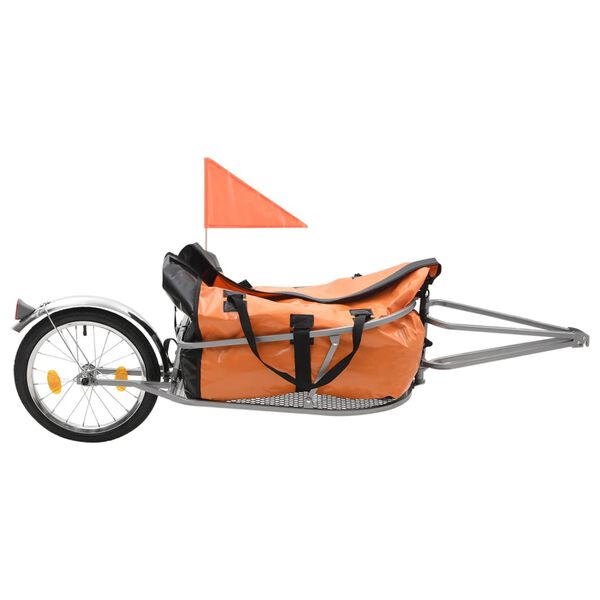 vidaXL cykelbagagetrailer med taske orange og sort