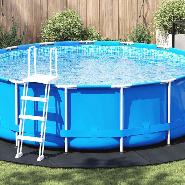 vidaXL Pool Bundark Sort Ø 458 cm Polyester geotekstil