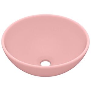 vidaXL luksuri&oslash;s h&aring;ndvask 32,5x14 cm rund keramisk mat lyser&oslash;d