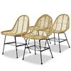 vidaXL spisebordsstole 4 stk. naturligt rattan