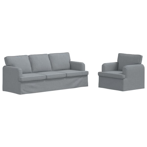 vidaXL Sofa 2 pcs Lysegr&aring; 144 x 80 x 85 cm Stof