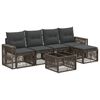 vidaXL Havesofa S&aelig;t 6 stk. Gr&aring; og M&oslash;rkegr&aring; polyrattan