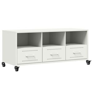 vidaXL tv-bord 100,5x39x43,5 cm st&aring;l hvid