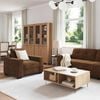 vidaXL Sofa 3 pcs Brun 221 x 80 x 80 cm Linned-blandet stof