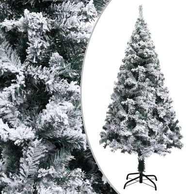vidaXL kunstigt juletræ med sne 150 cm PVC grøn