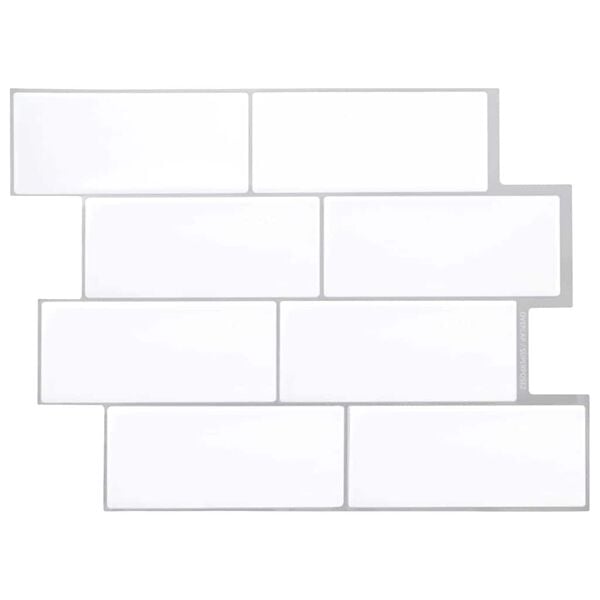 vidaXL Dekorative stickers 10 pcs Hvid grå 29,4 x 21,4 x 0,8 cm