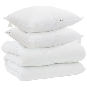 vidaXL Vinter dyne med pude 3 pcs Hvid Microfiber