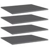vidaXL boghylder 4 stk. 60x50x1,5 cm konstrueret tr&aelig; gr&aring; h&oslash;jglans